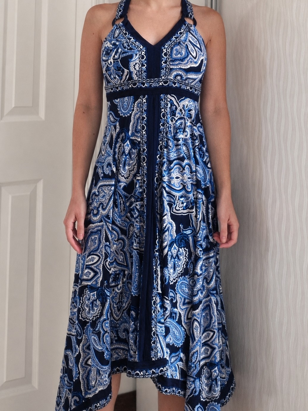 Blue Paisley Halter Midi Dress | International Concepts